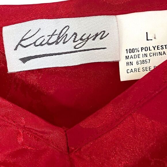 Vintage Kathryn (L) Red Brocade Chemise - Picture 4 of 4